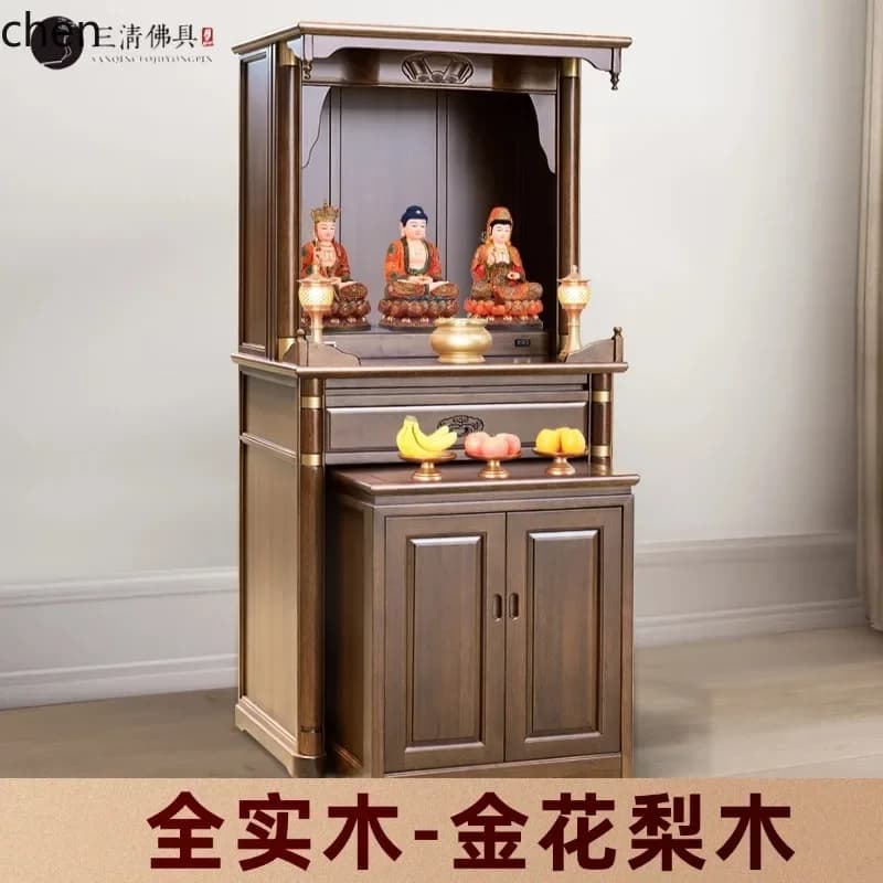 All-solid wood household shrine table with Buddha platform