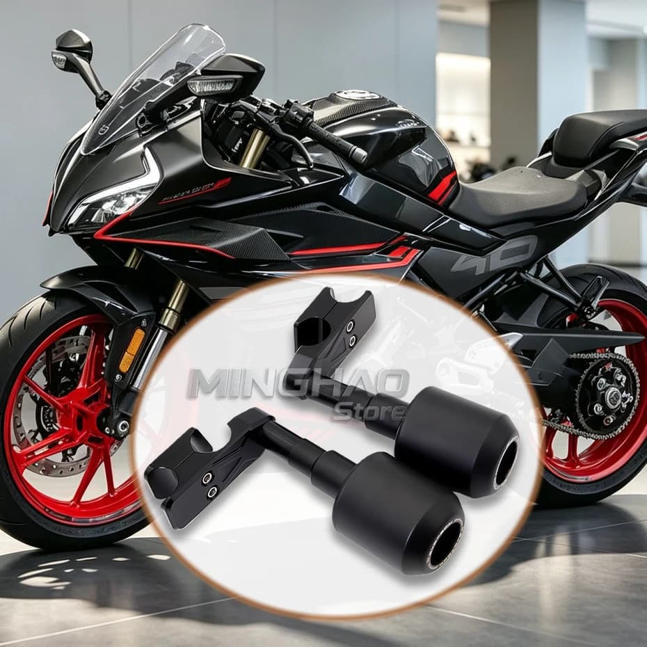 Black engine crash pad frame sliders for CFMOTO motorcycles
