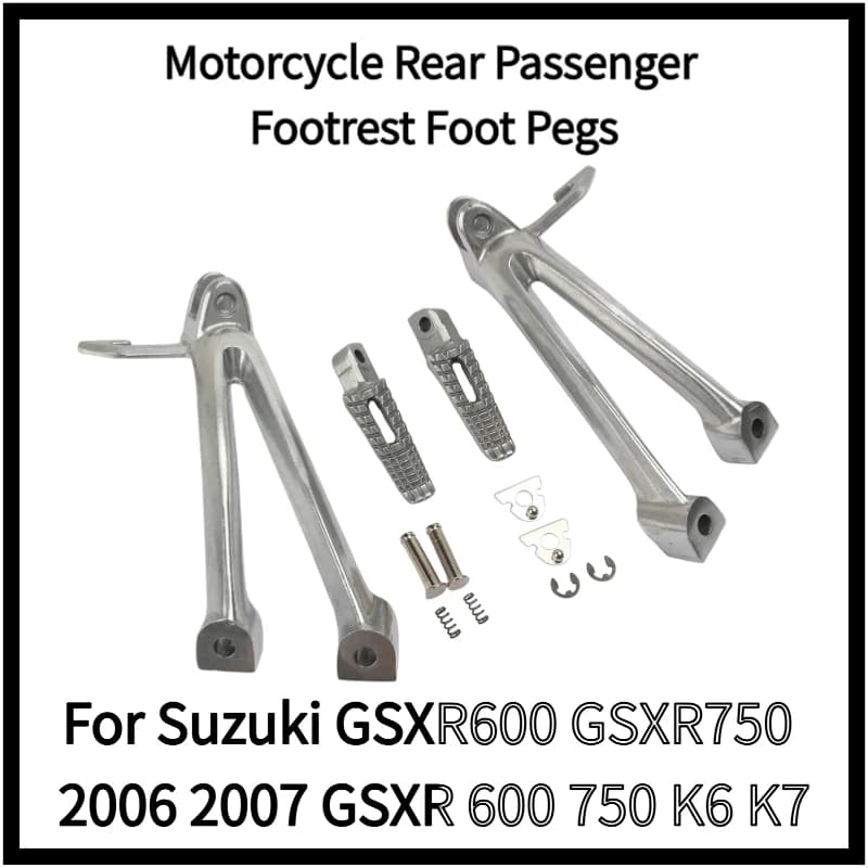 Suzuki GSXR 600 750 Rear Footrest Pegs and Bracket Mount Set