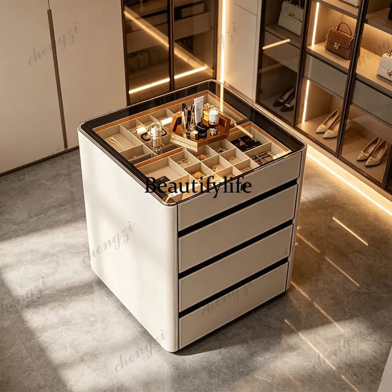 Floor-to-ceiling jewelry cabinet High-end modern Nakajima cabinet Saddle belt Fingerprint lock Storage cabinet