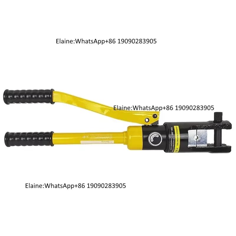 Yellow YQK-300 hydraulic cable lug terminal crimping tool for heavy-duty wiring.