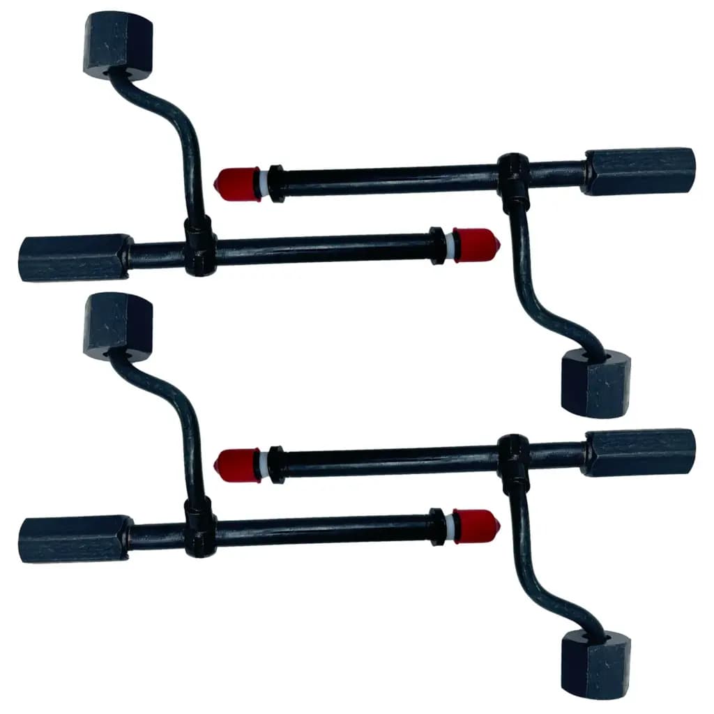 Four-piece black fuel injector set for Caterpillar 3208 and 3204 engines