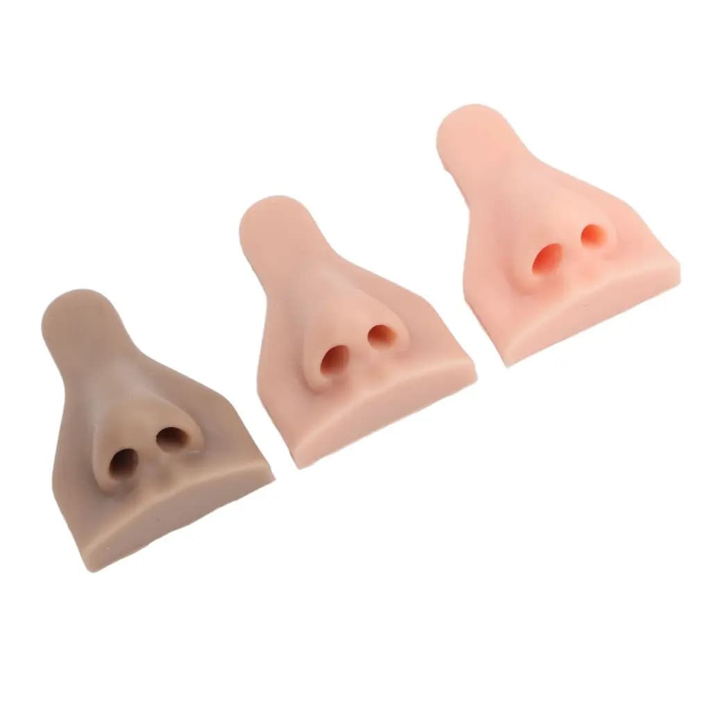 E9 Silicone Nose Model Soft Flexible 3D for Practicing Suture Teaching Instructions Fake Nose Model Nose Nail Piercing Practice